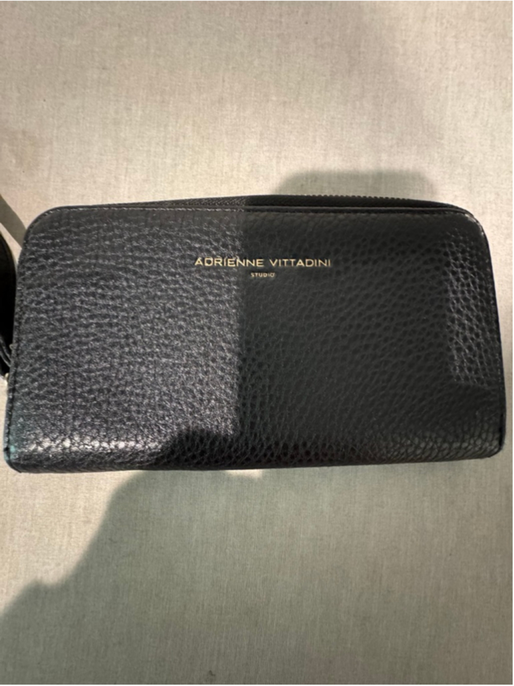 Women's ADRIENNE VITTADINI STUDIO Black pebble texture Zip Wallet